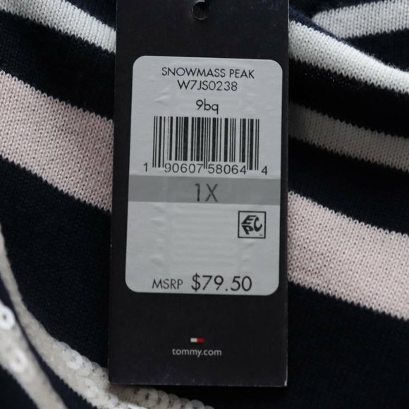 Tommy Hilfiger Womens Sweater Blue Snowmass Peak - Picture 9 of 11